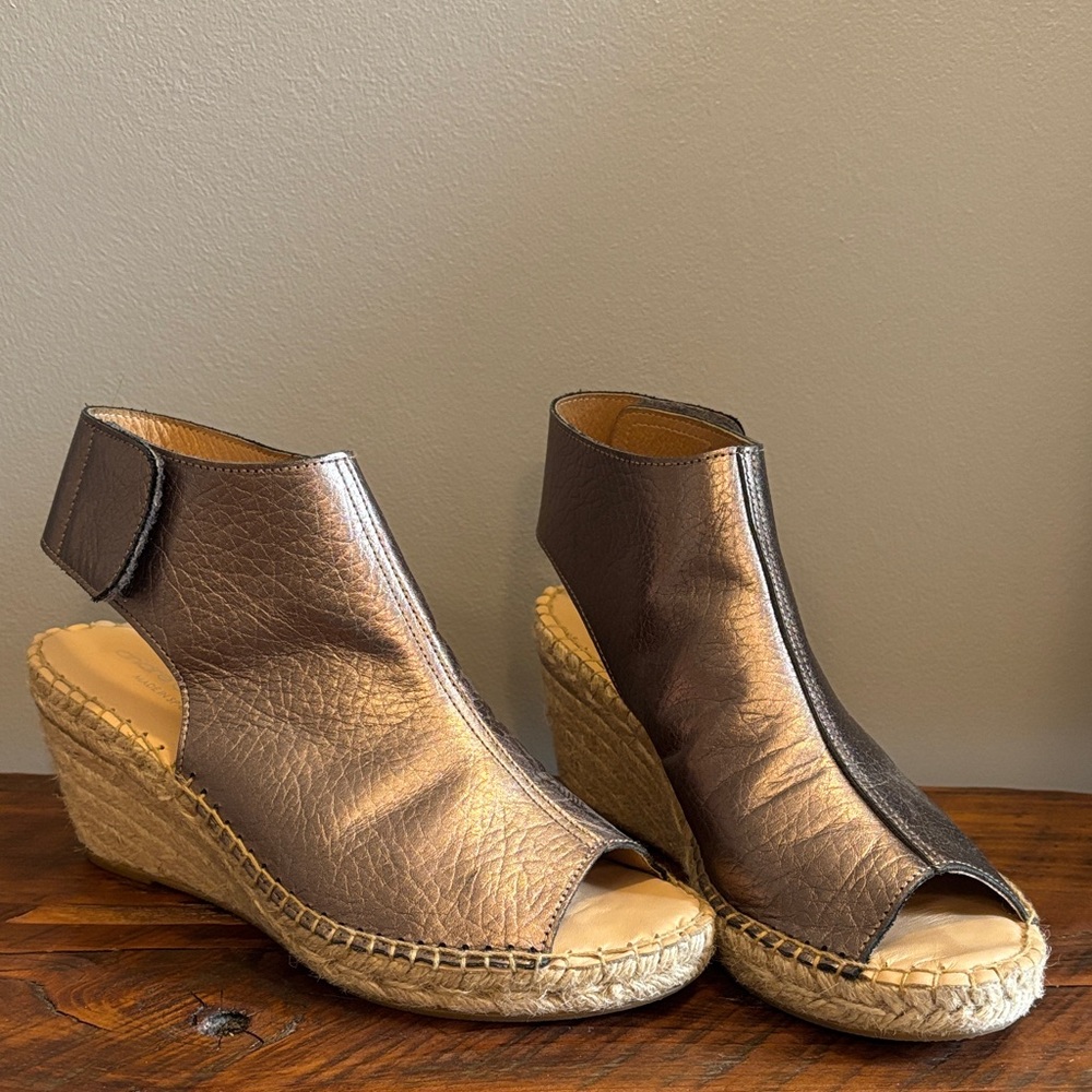 Andre Assous Bronze Espadrille Wedges